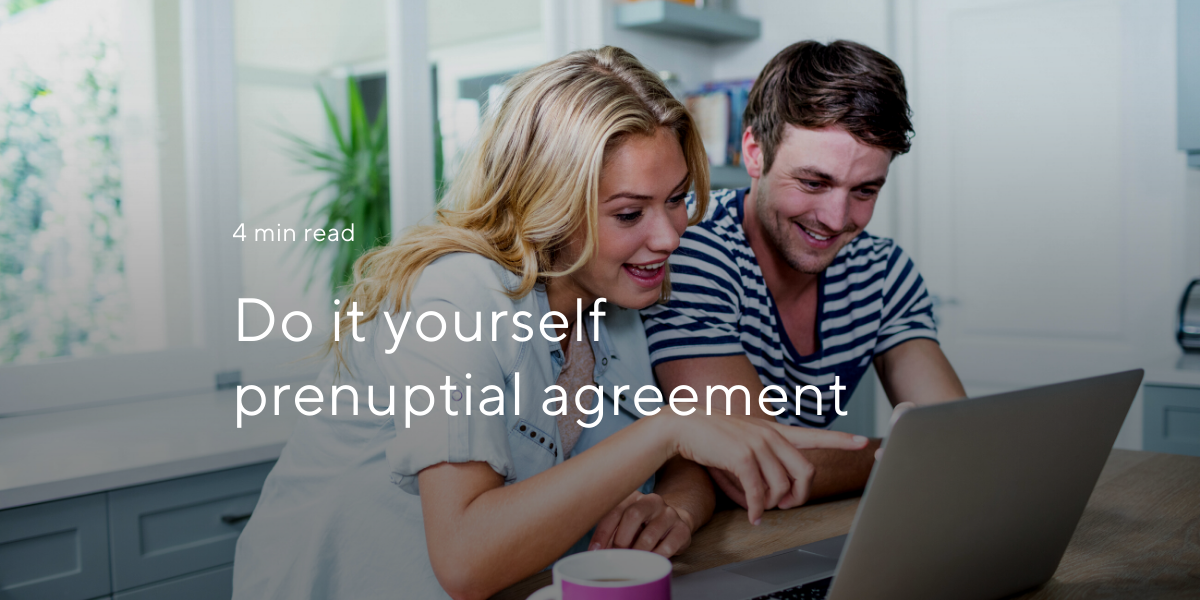 do it yourself prenuptial agreement couple typing on laptop