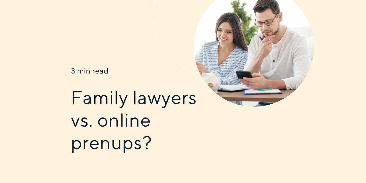 family lawyers vs online prenups couple thinking