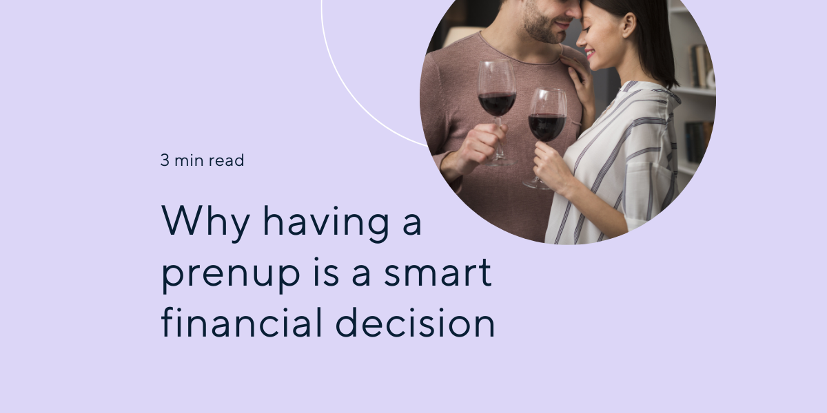 why having a prenup is a smart financial decision couple hugging drinking wine