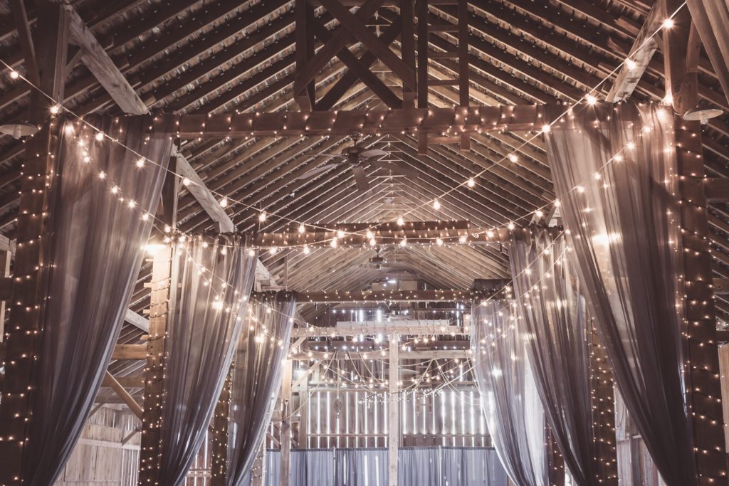draping lights for wedding decor