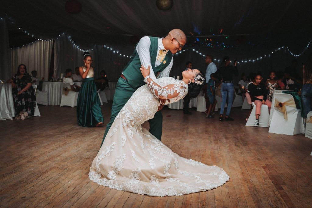 newlyweds dancing at their wedding