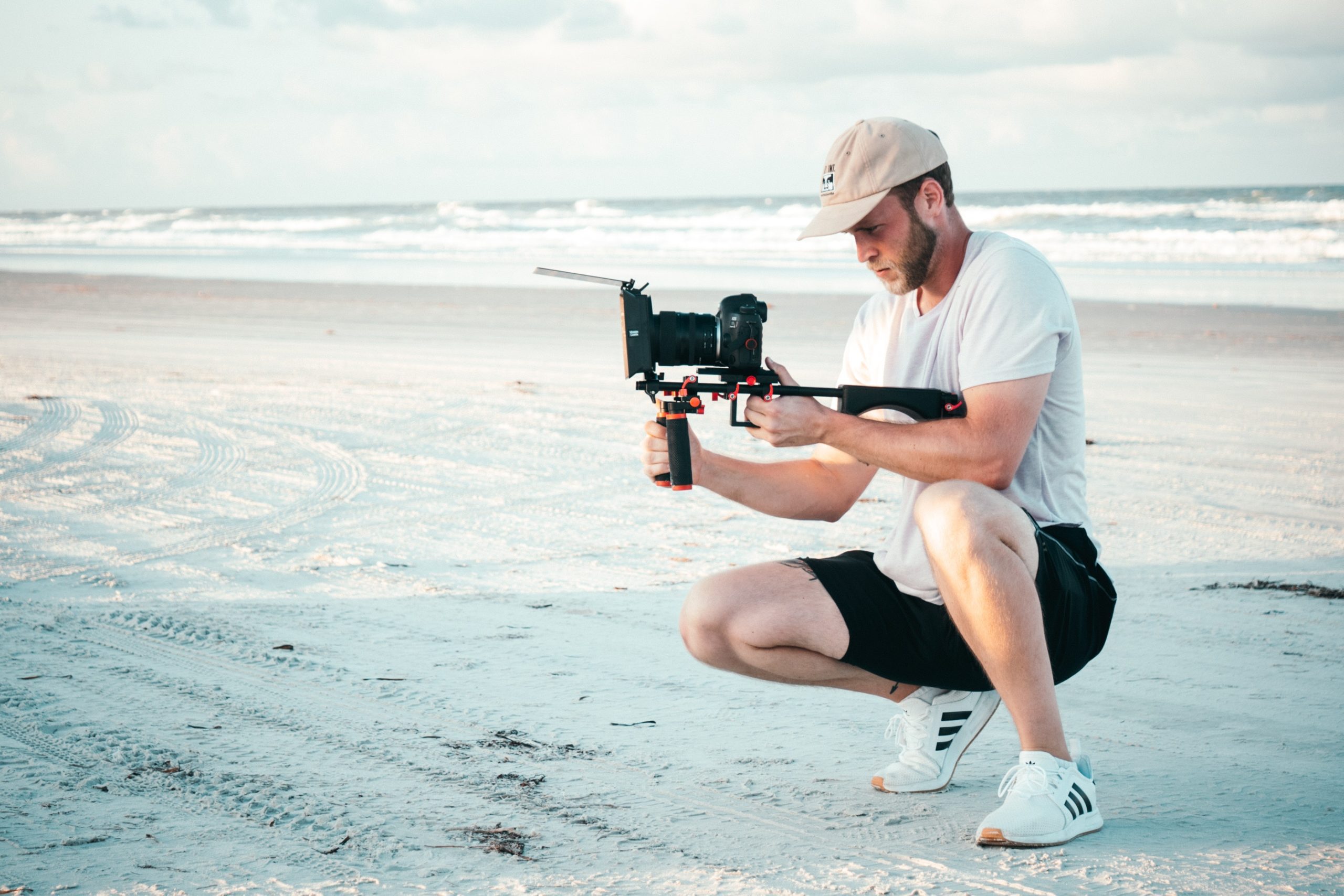 wedding videographer on the beach