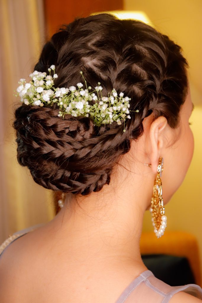 wedding hair updo with braids