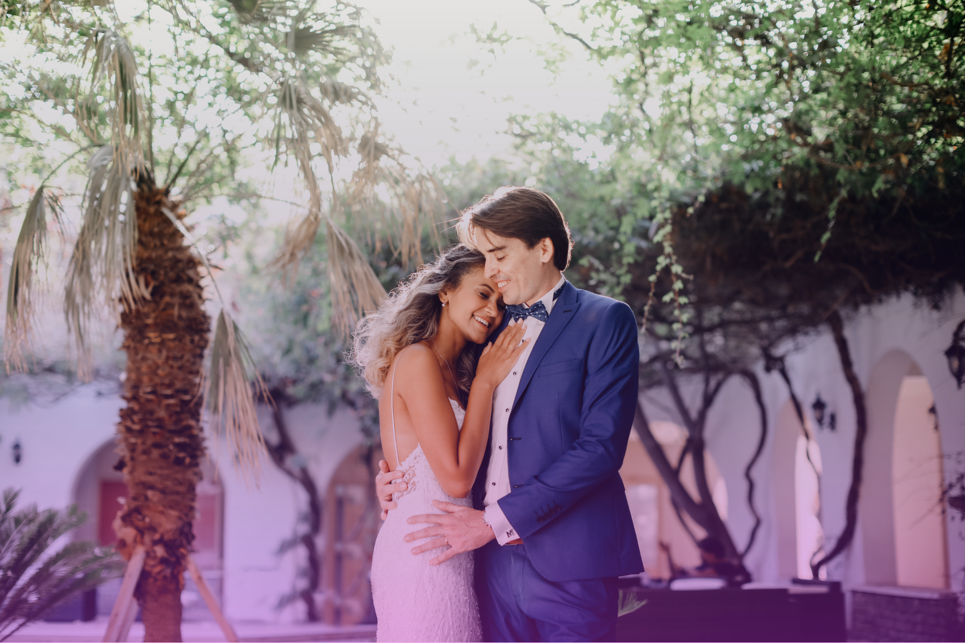 couple lovingly embraced at their wedding in West Virginia