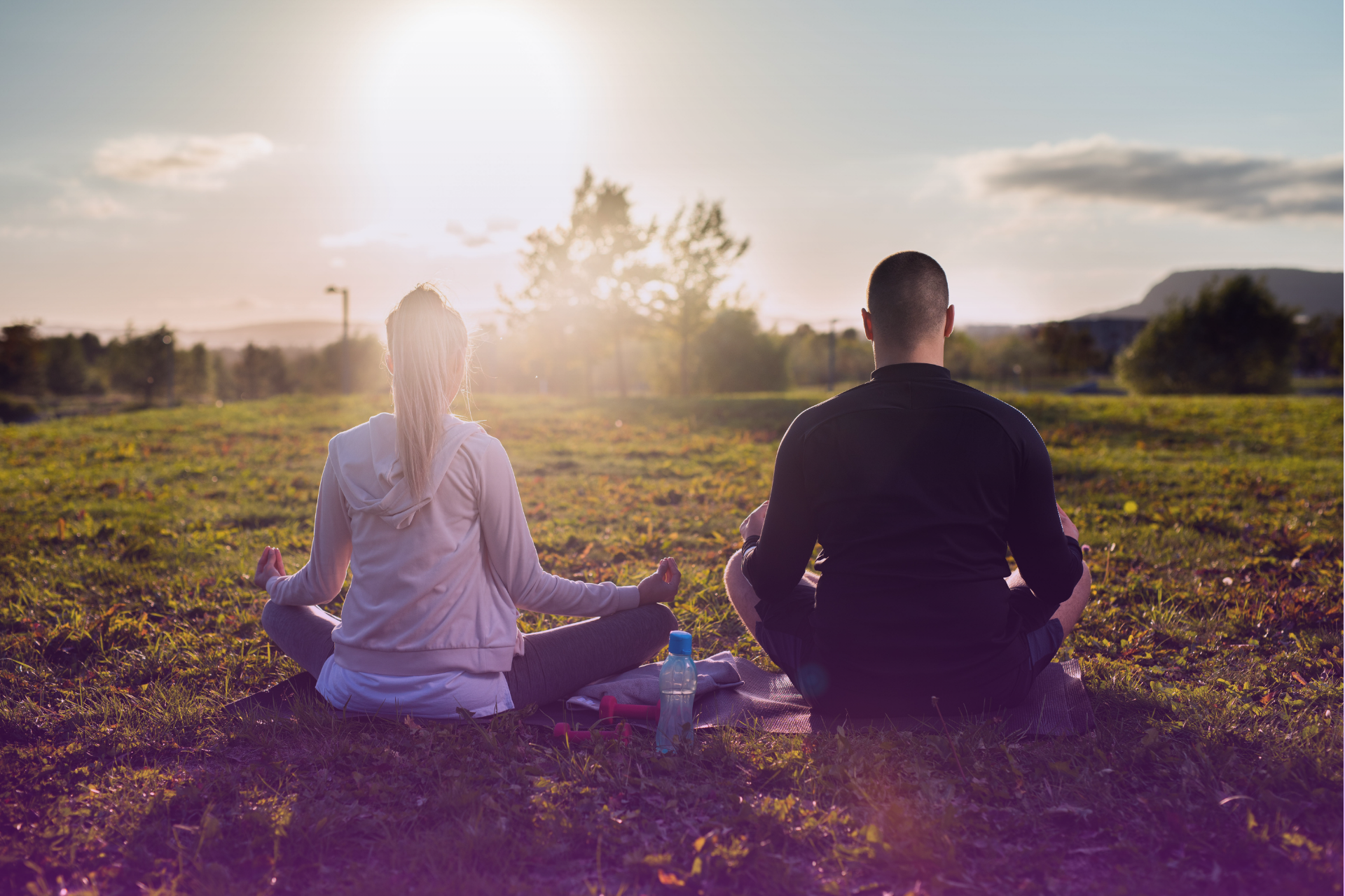 couple sitting peacefully, symbolizing the peace of mind a living will can provide.