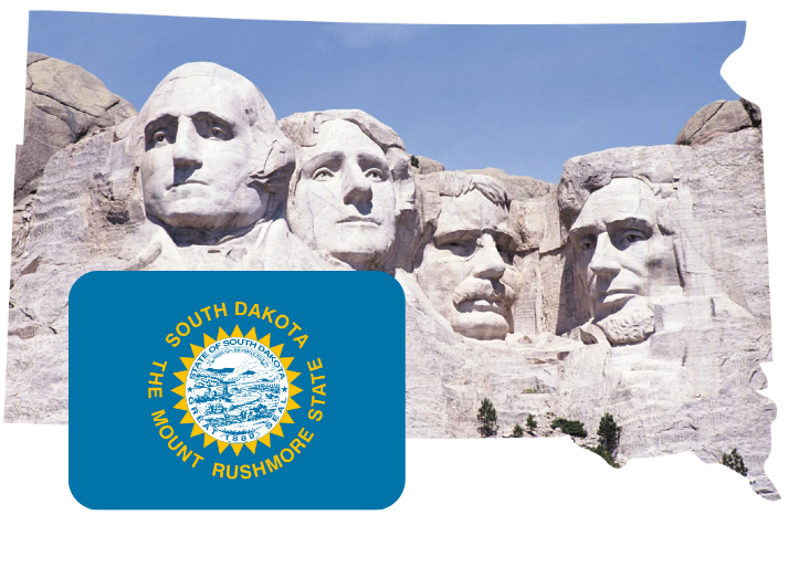 South Dakota state and flag