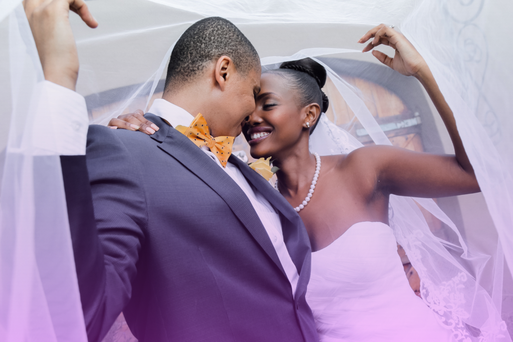 beautiful hugging and smiling at their wedding in Nebraska