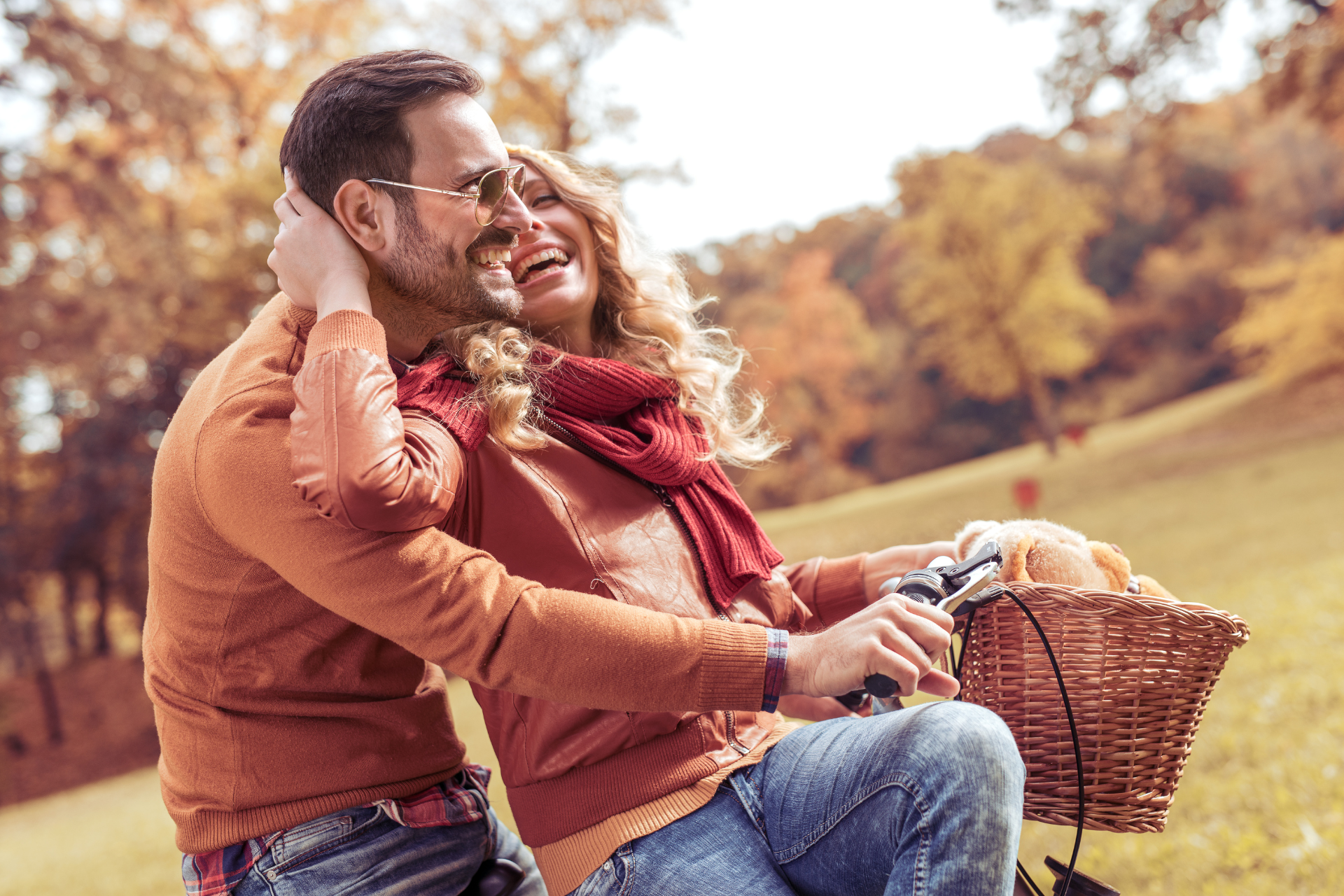 couple on bikes having a nice day in Iowa