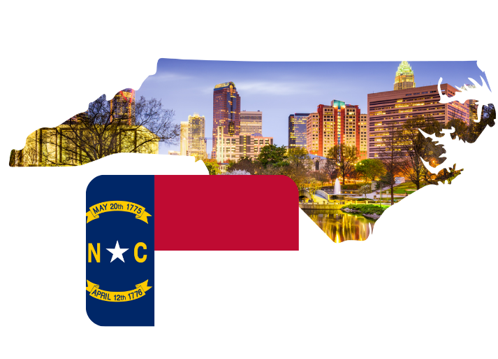 North Carolina state and flag