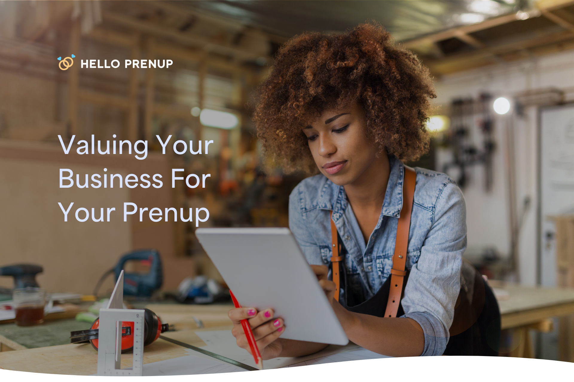 A business owner discusses a prenuptial agreement with a lawyer, highlighting the importance of considering business assets.