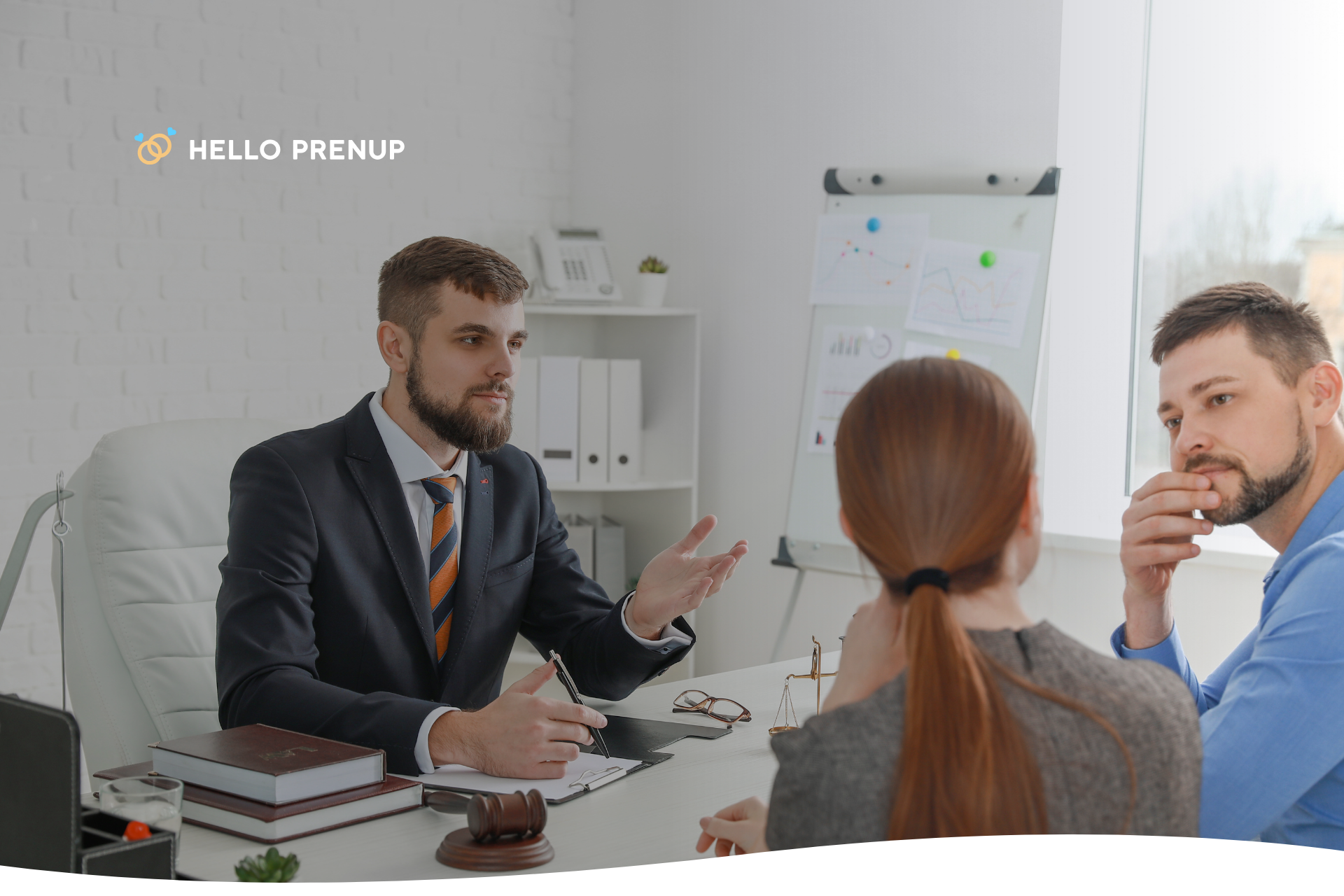 couple_meeting_with_estate_lawyer A collection of important estate planning documents, including a will, power of attorney, and healthcare directive.