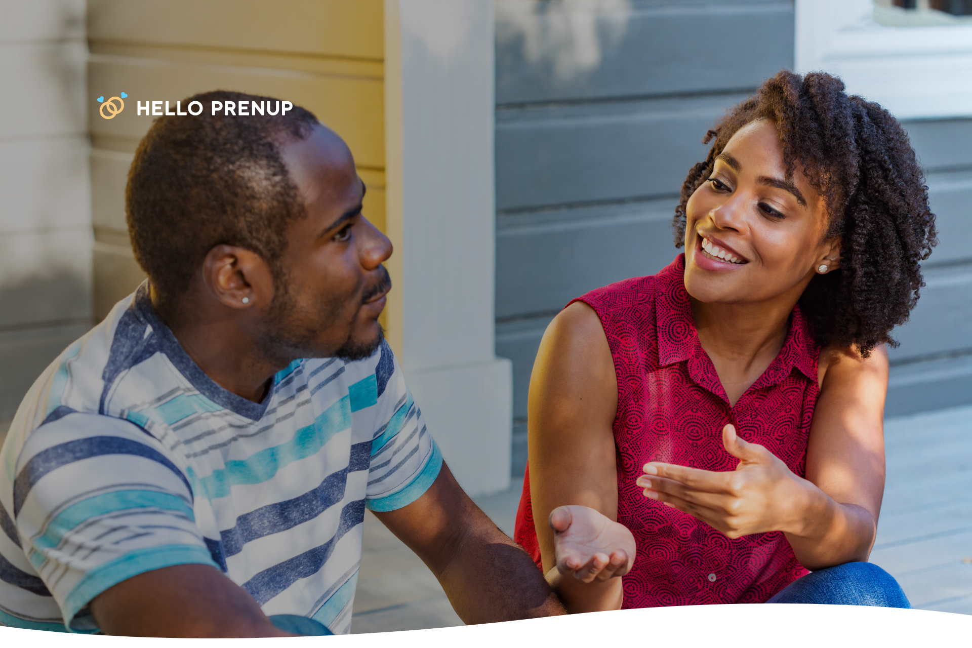 A couple in Ontario discussing their financial future and considering a prenuptial agreement.