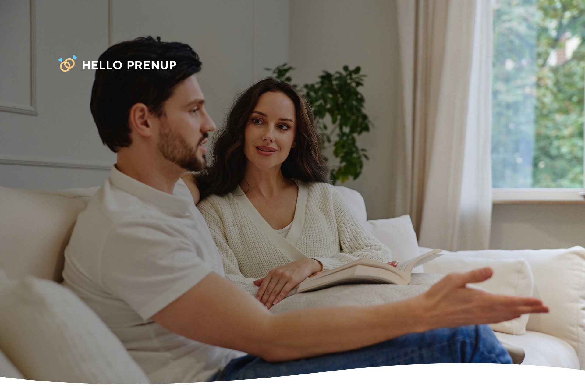 A couple discussing divorce with a lawyer and reviewing a postnuptial agreement