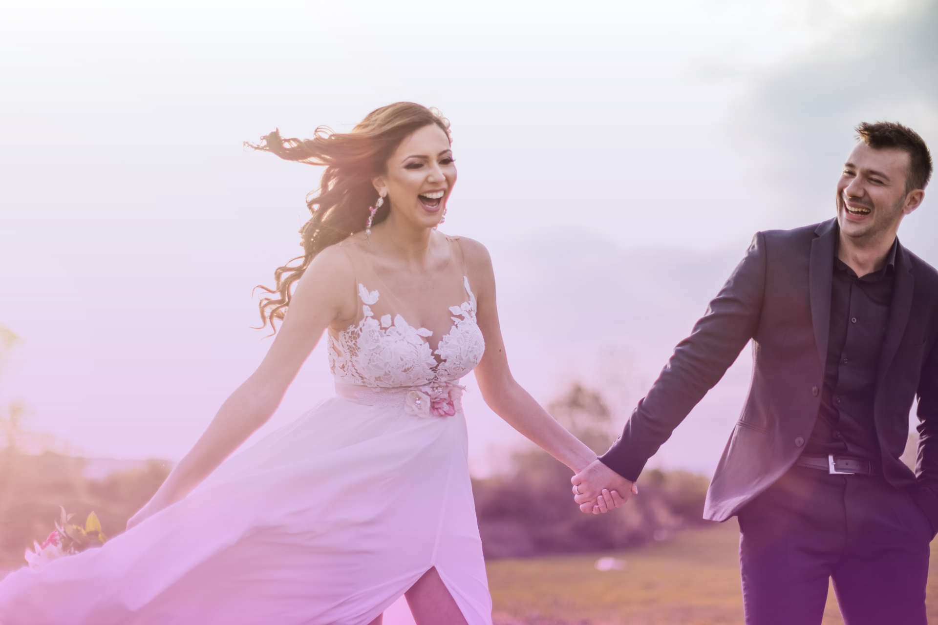 A couple taking a break and relaxing after wedding planning