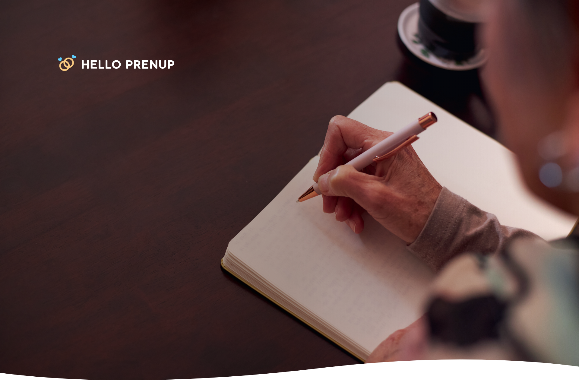 A close-up of a handwritten will document, showcasing its unique form.