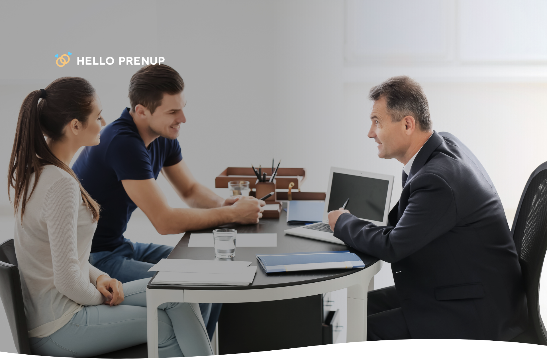 Couple meeting with an attorney to strengthen their postnup