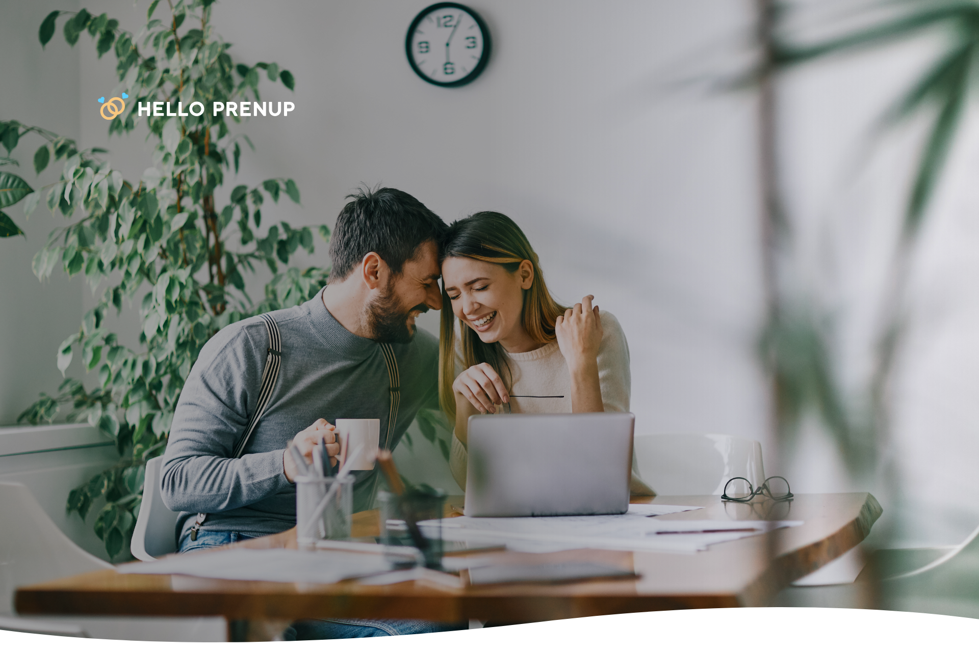 couple_reviewing_prenup_documents Couple reviewing their prenuptial agreement documents together