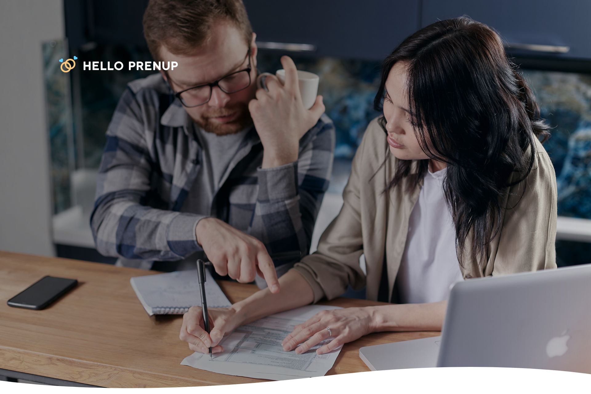 Prenuptial agreement paperwork for a wedding in Wyoming