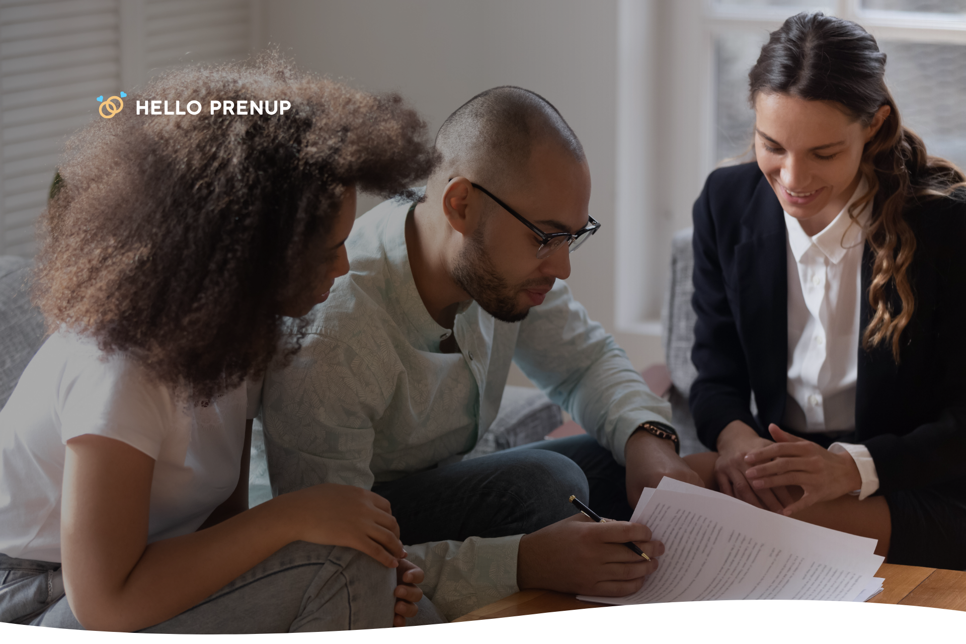 Lawyer meeting with a couple in a Colorado office