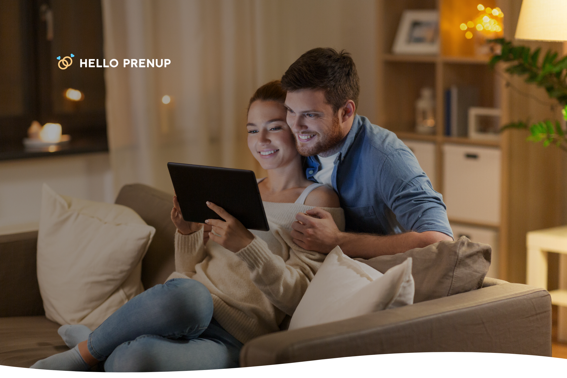 couple_relaxed_after_postnup Happy couple sitting together after signing a postnup