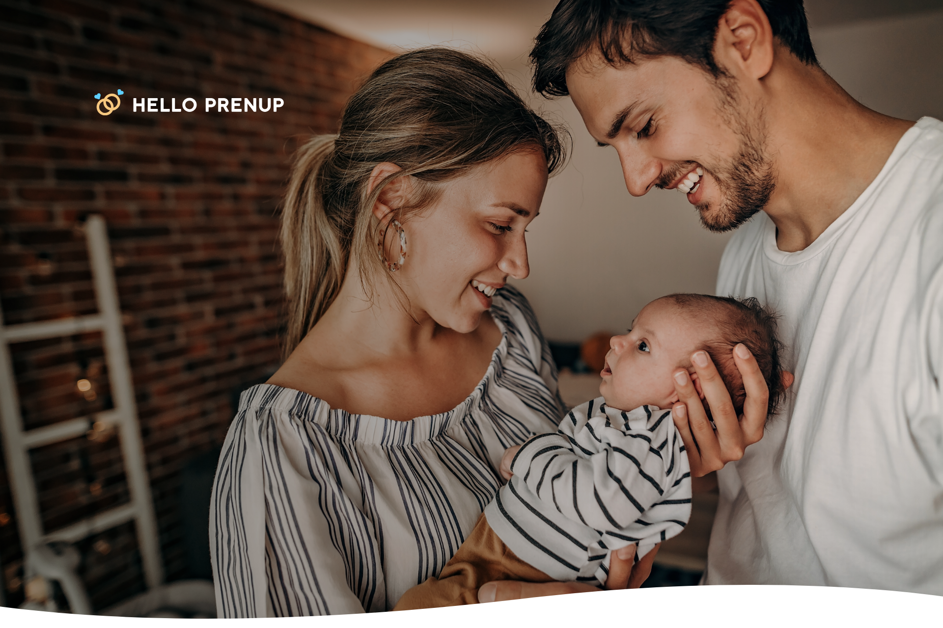 stay-at-home-parent-postnup A stay-at-home parent reviewing a postnup agreement while supervising a toddler at home