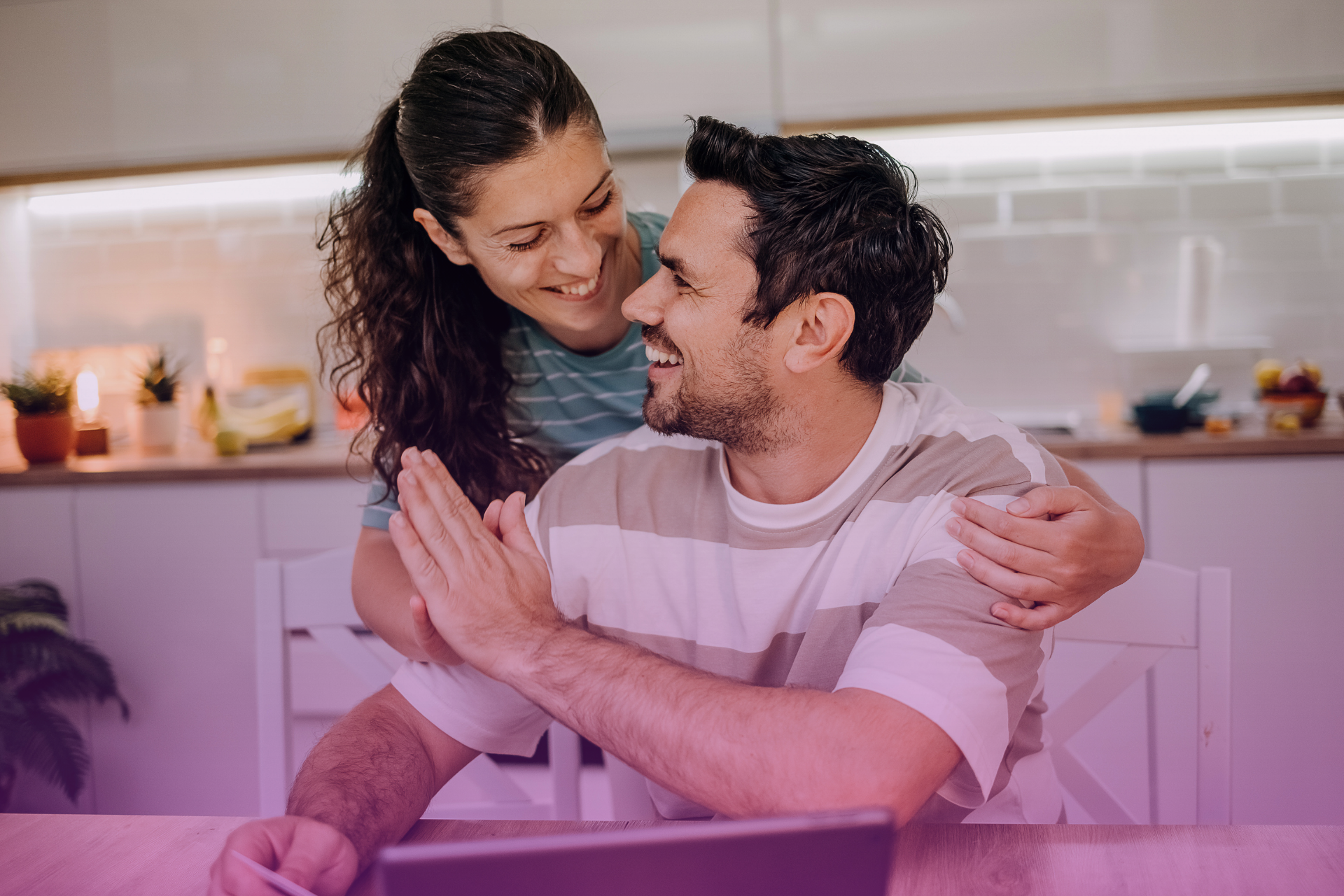 Couple reading their prenuptial agreement in Texas before signing