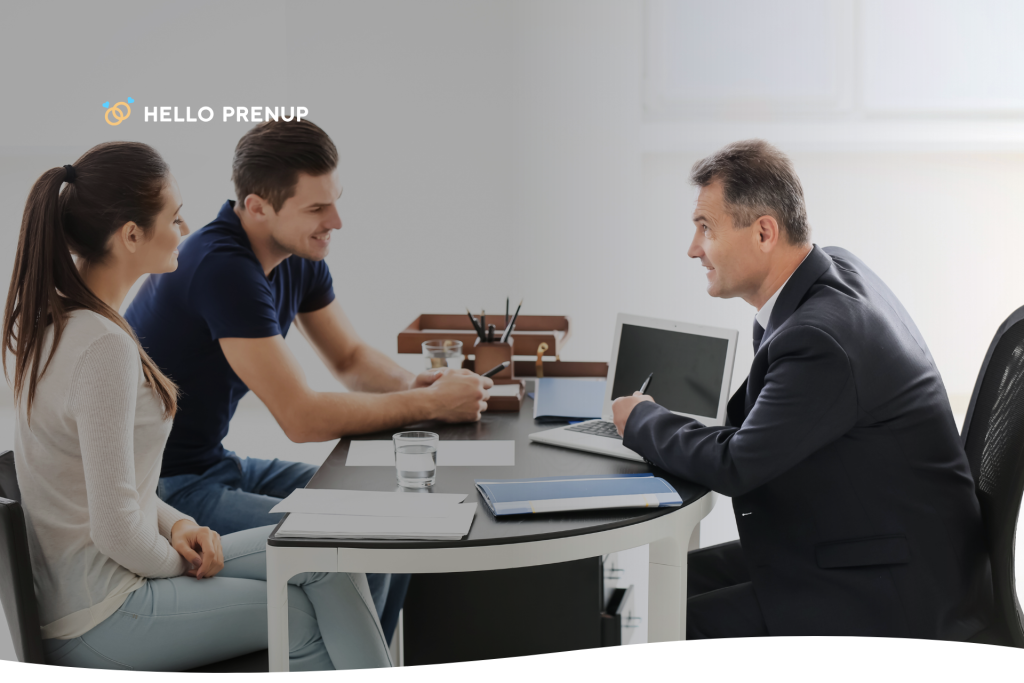 A couple meeting with a lawyer in an office in Minnesota