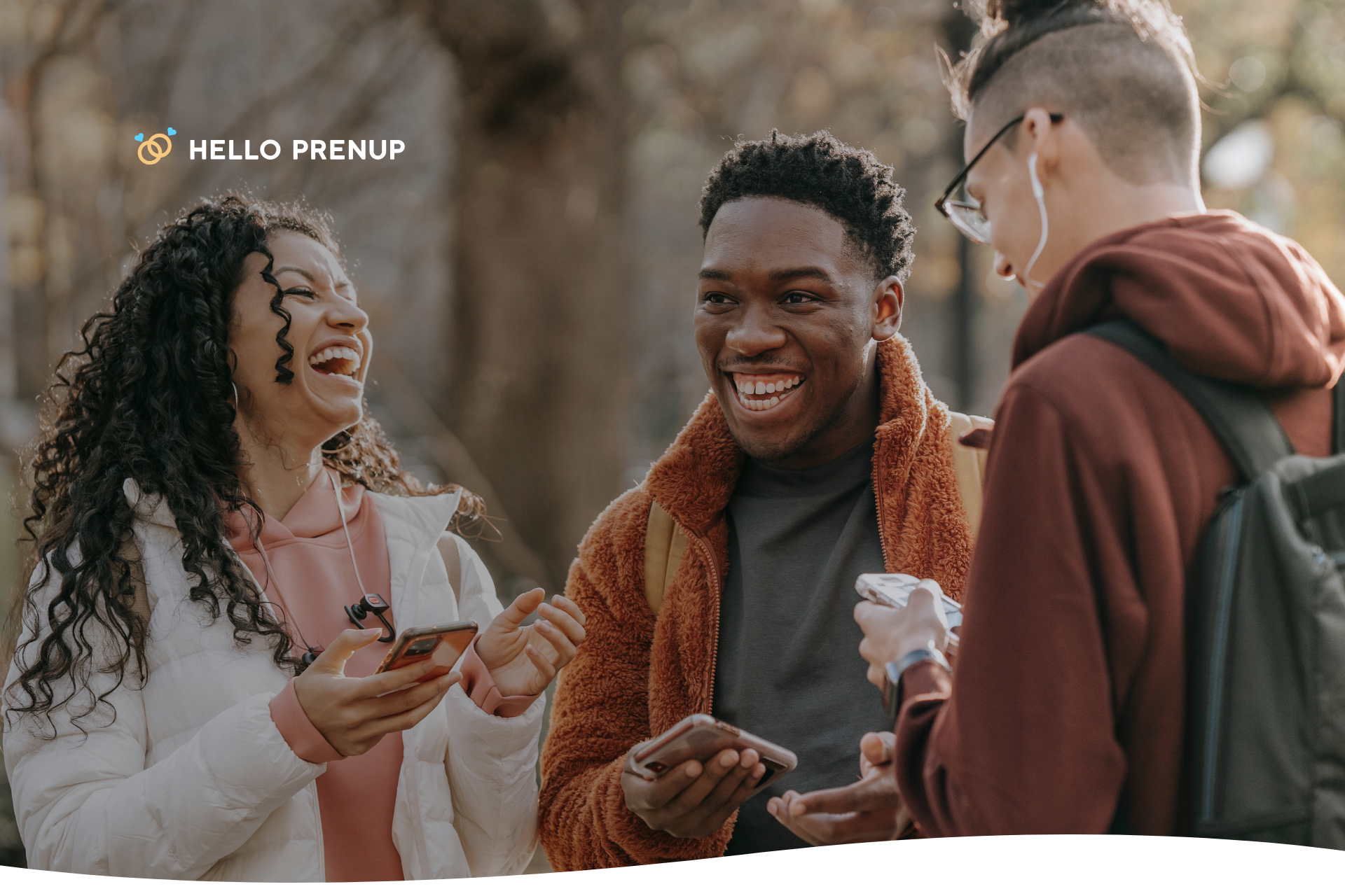 A diverse group of smiling friends, representing the "chosen family" often designated as beneficiaries.