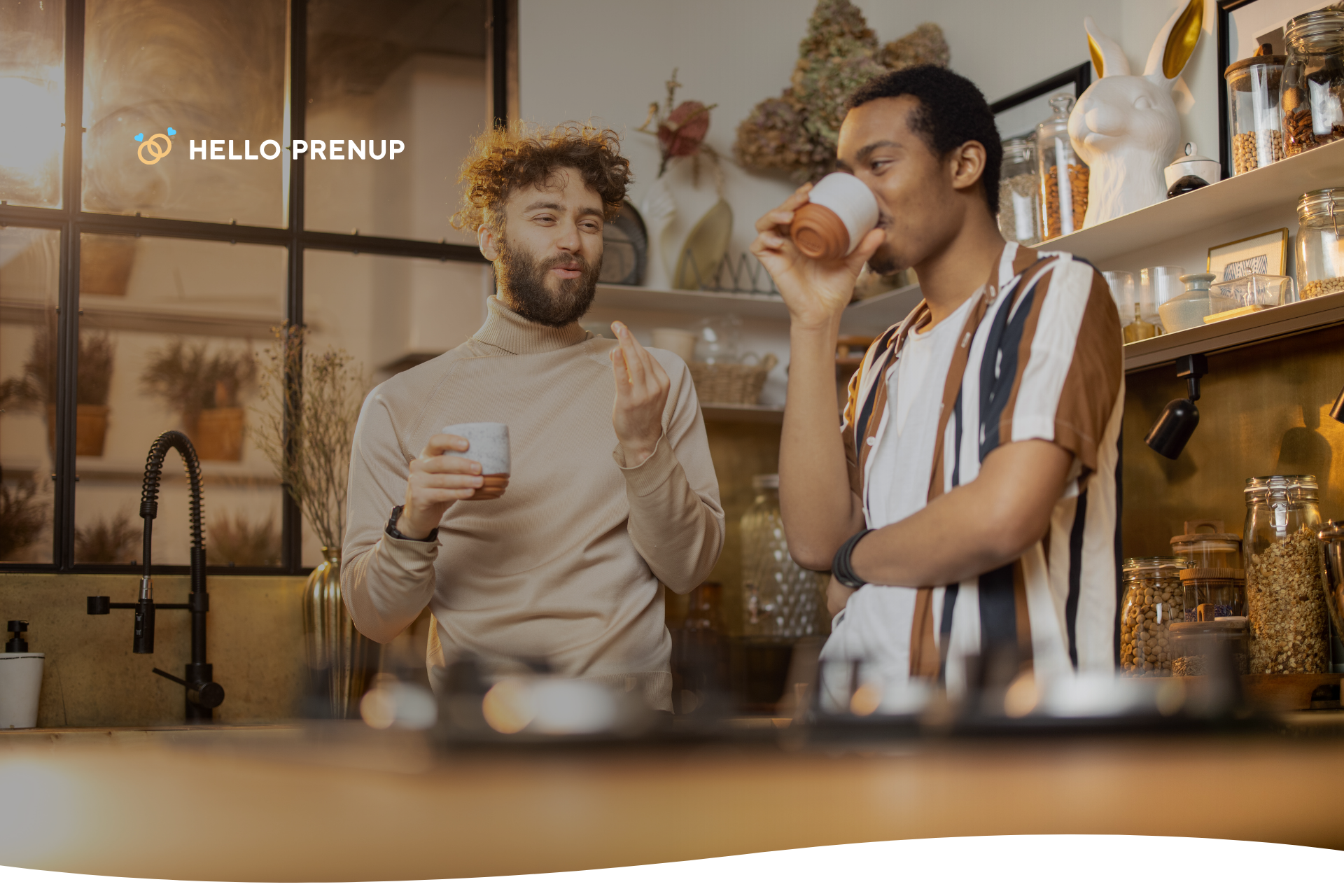 A couple sitting at a kitchen table, engaged in a serious but calm conversation, emphasizing the need for open and honest dialogue.