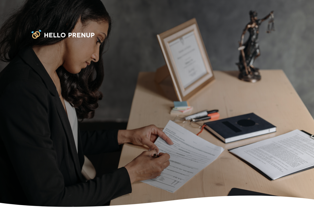 Person looking thoughtfully at a legal form