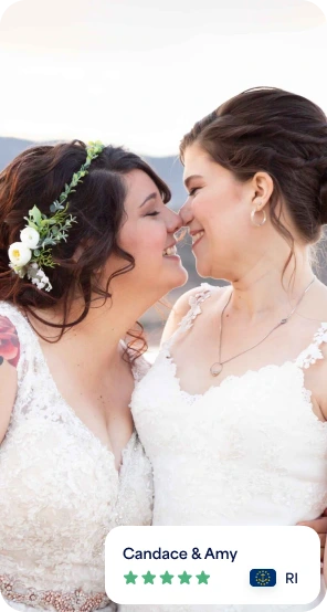 A happy helloprenup couple with prenup agreement