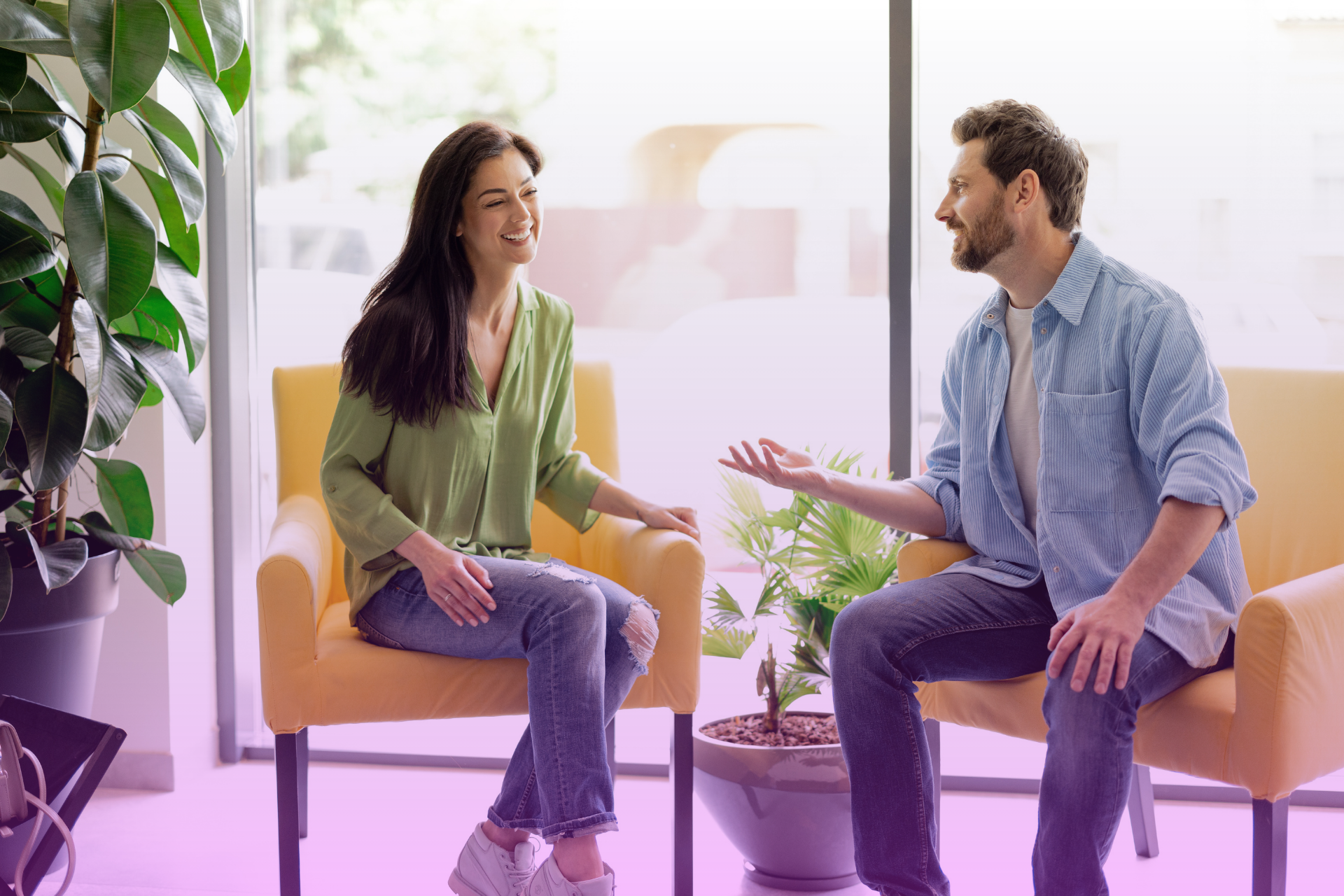 Couple discussing a partner’s career transition and its impact on their life together