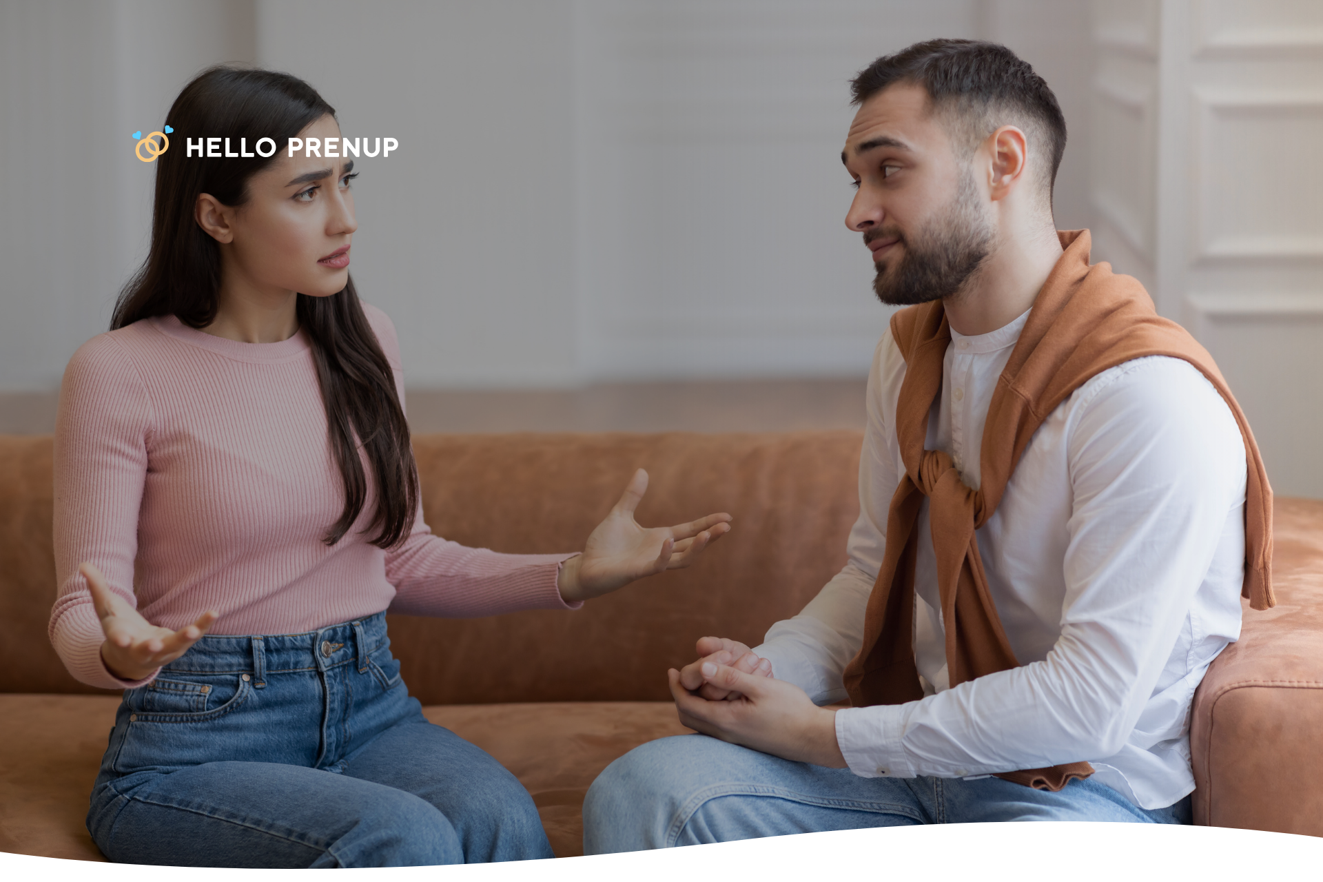 Two people sitting together seriously having a deep conversation