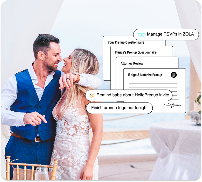 A couple on their beautiful beach wedding