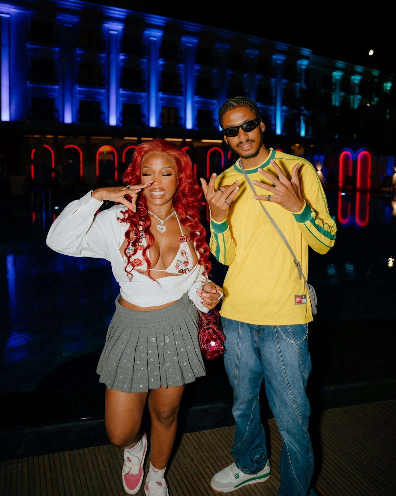 Couple on a night out together before marriage