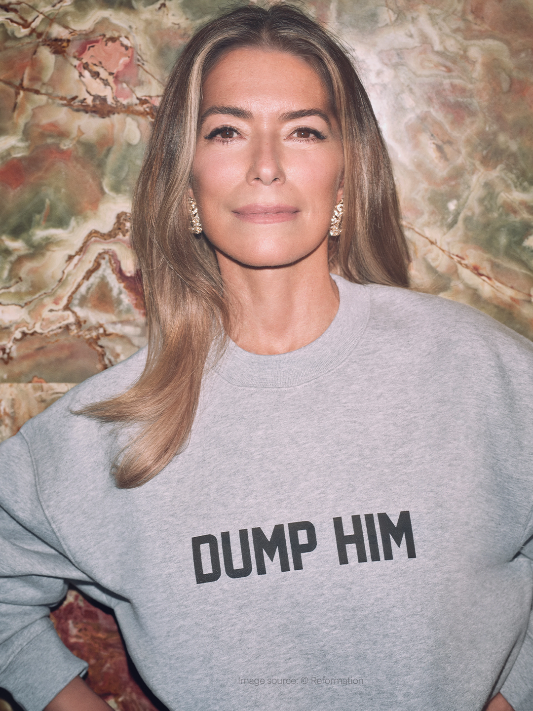 Reformation Divorce Collection 'Dump Him' grey sweatshirt