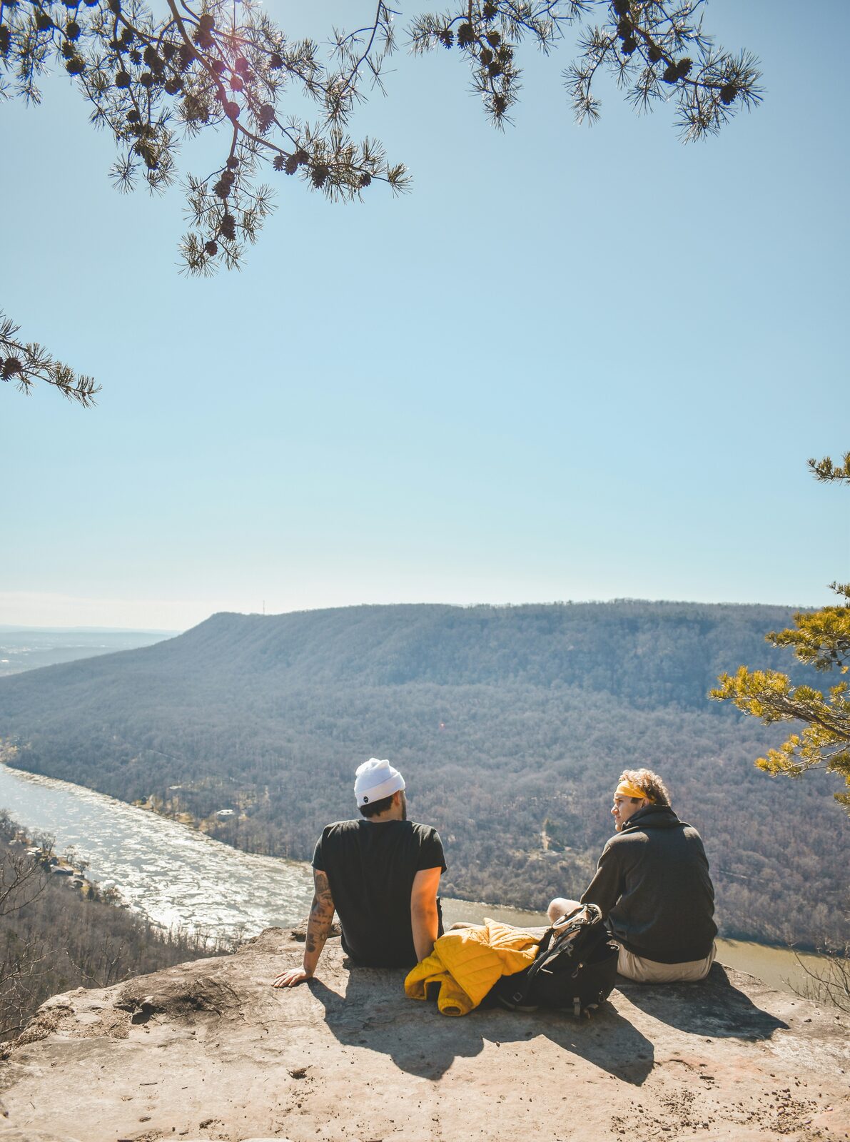 Sunset over the Tennessee River Gorge from Sunset Rock on Lookout Mountain in Chattanooga, Tennessee